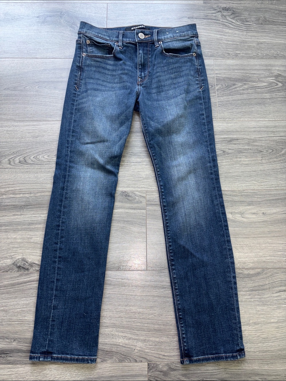Express Women’s Skinny Mid Rise Stretch Jeans Dark Wash | 4S